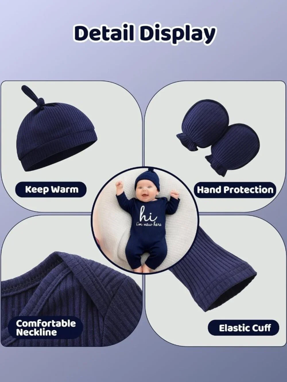 Unisex Newborn Coming Home Outfit Set with Mittens & Hat - Cute Baby Clothes
